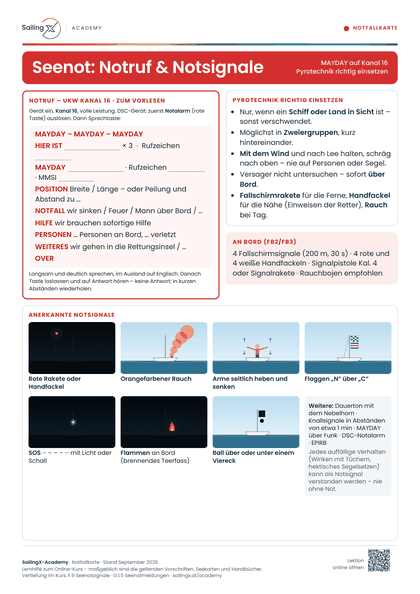 Vorschau: Seenot: Notruf & Notsignale